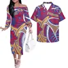 Vestidos casuales Hycool Mujer Ropa Samoan Tribal Hawaiian Tortuga Patrón Pareja Camisa para mujeres Ropa de fiesta Damas