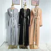 스팽글 트림 Kimono Abaya for Women 2021 Dubai Modest Eid Mubarak Moroccan Arabic Turkish Turkish Islamic Clothing Black6244469