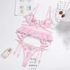 زي اليوغا 2 قطعة طقم حمالات صدر نسائية مثيرة Bralette حمالات صدر رياضية نسائية بحلقة فولاذية مطرزة ملابس داخلية جي سترينج ملابس داخلية بحزام رباط ثونغ # 30