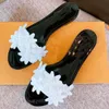 Femmes PVC été pantoufles nouvelles chaussures de créateur sandales à fleurs diapositives femme dame chaussures de plage plat nu pieds sandalias