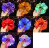 Luminous Scrunchies LED Hairband Ponytail Holder Nakrycia głowy Kobiety Dziewczyny Elastyczne Satin Silky Scrunchy Krawaty Liny Liny Accessorie M3369