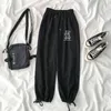 Houzhou Harajuku Niedźwiedź Drukuj Szary Joggers Spodnie Sportowe Kobiety Oversize Black Jogging Spodnie dresowe Koreańska Moda Szerokie Spodnie Y211115