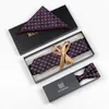 Controlla Jacquard Woven Men Butterfly Bow Tie Pocket Pocket Square Fazzoletto Hanky ​​Suit Set # RC2
