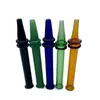 Groothandel Mini Kleurrijke Glas Nail 12cm Glasfilter Tips Tester DAB Straw Buis Glas Water Pijpen Roken Accessoires