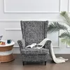 Geometric Printed Wing Chair Cover Stretch Spandex Armchair s Nordic Removable Relax Sofa Slipcovers With Cushion 220302