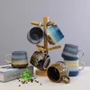 Mugs Kiln Ceramic Mug Coffee Tea Cup Creative Large-capacity Water Oat Container DIY Birthday Gift