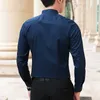 BROWON Brand Men Shirts Business Long Sleeve Stand Collar Cotton Male Shirt Slim Fit Designs Men's Fahion 210705