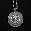 Naszyjniki wisiorek Viking Kolovrat Slawsic Metal Necklace Wheel Rune Pogan Talizman Biżuteria