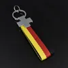 Keychains M Threecolor Sports Standard German Flag Pull Ring Braided Metal Keychain Car Advertising Key Holder TJP1602452453221M