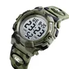 SKMEI 1548 Camouflage militaire Bracelet Enfants 12/24 heures Mode El Lumineux Affichage Arrêt Alarme 5ATM Imperméable Kids Digital Watch