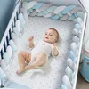 1M / 2M / Baby Crib Protector Knot Bed Bumper Weaving плюшевая детская подушка для родов детская комната Декор 220301