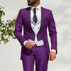 Men's Suits & Blazers JELTOIN Arrival Formal Dinner Party Tailcoat Burgundy Wedding For Men Groomsman Groom Tuxedo 3 Pieces