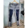 Distressed Splash Bläck Flare Jeans Urban Streetwear Patch Mens Graffiti Flared Hip Hop Washed Blue Slim Fit Denim Pants Män 211220