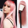 Short Bob Wigs With Air Bangs Synthetic Cosplay Wig for Girl Straight Pink Wis for Women Natural Looking Wigs for Daily Partyfactory direct