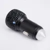 DSYCAR 1Pcs Dual USB Charger Bling Handmade Rhinestones Crystal Decorations for Fast Charging Car Decors New