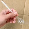 5,9 pollici Lunghezza 3 cm Big Ball Bruciatore a nafta Pipa spessa Pyrex grandi tubi di vetro trasparente per fumare Bubbler Tube Dot Nail Burning Jumbo Accessori