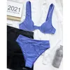 Coobbu Seksi Bikini Katı Mayo Kadın Mayo Push Up Set Brezilyalı Mayo Yaz Plaj Kadın Yüzme Suit 210722