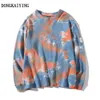 DONGKAIYING Casual Loose Tie Dye Pull Sweats à capuche Hip Hop Hipster Punk Rock Streetwear Sweat à capuche Mode Jumper Tops LJ200826