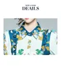 Kvinnor tryckta uppsättningar skjorta + byxor kortärmad sommarbutik två styck set high-end mode lady blouse byxor passar