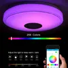 200W WiFi Modern RGB LED takljus Hembelysning App Bluetooth Musik Ljus Sovrum Lampa Smart Taklampa Fjärrkontroll W220307