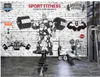 Custom photo wallpaper 3d gym murals wallpaper Retro brick wall muscle sports fitness club image wall background decorative wall paper decor