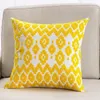 Moderne broderie taie d'oreiller carré dernière couleur jaune vif taie d'oreiller 45 * 45 cm coton jeter housse de coussin décor à la maison Y200104