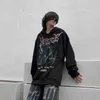 felpa con cappuccio stampata hip-hop da uomo felpe con cappuccio da bombardamento rock da strada europeo americano punk Harajuk indossano top 210526