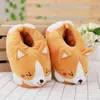 Winter Warm Indoor Floor Slaapkamer Katoen Koi Hond Slippers Cartoon Leuke Pluche Keji Slippers Home Slip Katoenen Pad Shoes Y0731