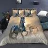 2/3 pcs Domineering Galope Cavalo Padrão Impresso Cobertura de Edição Para Quartos Quilt Coberturas Conjuntos de Cama com Pillowcase Home Decor 210615