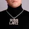 Anpassat namn Halsband Bling Pendant Buguette Square Zircon Silver Color with Tennis Chain for Women Hip Hop Rock Jewelry4849602