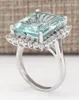 Cluster-Ringe Natürlicher Aquamarin-Edelstein Bizuteria S925 Sterling Silber Ring für Frauen Feiner 925-Schmuck Quadratische unsichtbare Fassung248y