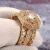 Cluster ringen 2021 merk rijke boom mode driedelige paraplu vorm gouden dame ring kristal gouden bruiloft meisje
