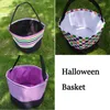 Cesta de dulces para fiestas de Halloween, cubo de lunares, sacos de juguete a rayas, bolsas de almacenamiento divertidas para trucos o golosinas, decoración para fiestas y festivales