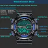 패션 방수 남성용 소년 LCD 디지털 스톱워치 날짜 고무 스포츠 손목 시계 감시 감시 상단 Relojes255L