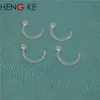 Hengke Open Clear Nose Studsリング透明な保持者隠す柔軟なBioFlex 20ゲージ人気のファッションボディジュエリー