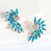 Retro Colored Rhinestone Wings Earrings High-Quality Crystal Earrings Female Exquisite Niche Fashion Stud Earrings For Women