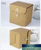 Presentförpackning 10st Brown Packing Cardboard, Korrugerade lådor, Stor Candy Cookie DIY Baking Förpackning Box Hög kvalitet1