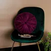 Baroque Style Round Seat Cushion Sofa Throw Pillow Luxury Dutch Velvet Pleated Fabric Pumpkin for Couch Floor 211203