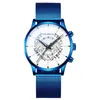 腕時計の高級メンズブレスレット時計セットファッションメンステンレス鋼メッシュベルトクォーツ時計ビジネスカジュアル男性クロックrelogi270v
