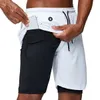 2021 Mannen Running Shorts Gym Compression Phone Pocket slijtage onder Basislaag Korte broek Atletische vaste panty 03