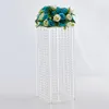 Party Decoration 10PCS Crystal Centerpiece Clear Flower Stand Chandelier Wedding Table Rack Pillar With Acrylic Pendants Tall Vases