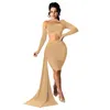 Casual Dresses Spring Pleated Mini Dress Female Solid Color One-shoulder Shawl Slim Sexy Party Club Wear Robe 2021