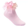 Sports Socks Cotton Dance Spring Autumn Children Flower Lace Solid Kid Girls Floral Ballet Anti Slip Breathable Sock 5-12Y