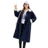 Scene shooting down jacket winter in the long cotton-padded cotton female students over-the-knee lambs wool coat 211018