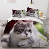 3D постельное белье наборы красного одеяла одеяло набор одеяло кровать льняной наволочки король король 173 * 230см размер собаки собака кошка дизайн кота C0223