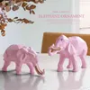 Estatueta de elefante 2 / set Resina para casa escritório El decoração mesa animal moderno artesanato Índia branco estátua decoração 211105