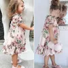 Maluch dziecko dziecko dziewczynka kwiat suknia szyfonowa ruffle sukienka korowód party ubrania q0716