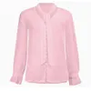 Jocoo Jolee Women Chiffon Bluuses Women Spring Long Sleeve V Neck Pink Shirt Office Blus Slim Casual Tops Female Plus Size 210619