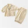 Frühling Sommer Kleinkind Kleidung Baby BoySuit Top + Hosen 2 stücke Mädchen Polka Dot Muster Pyjamas Kleidung Set 210528