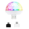 LED -effekter Disco Elfin Voice Control Selfpropelled Mini Stage Light Crystal Magic Ball USB Colorful Night Lamp Music Bulb2253894